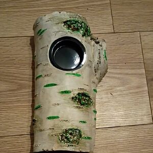 Natural Log Reptile Hide with Feeding Dish